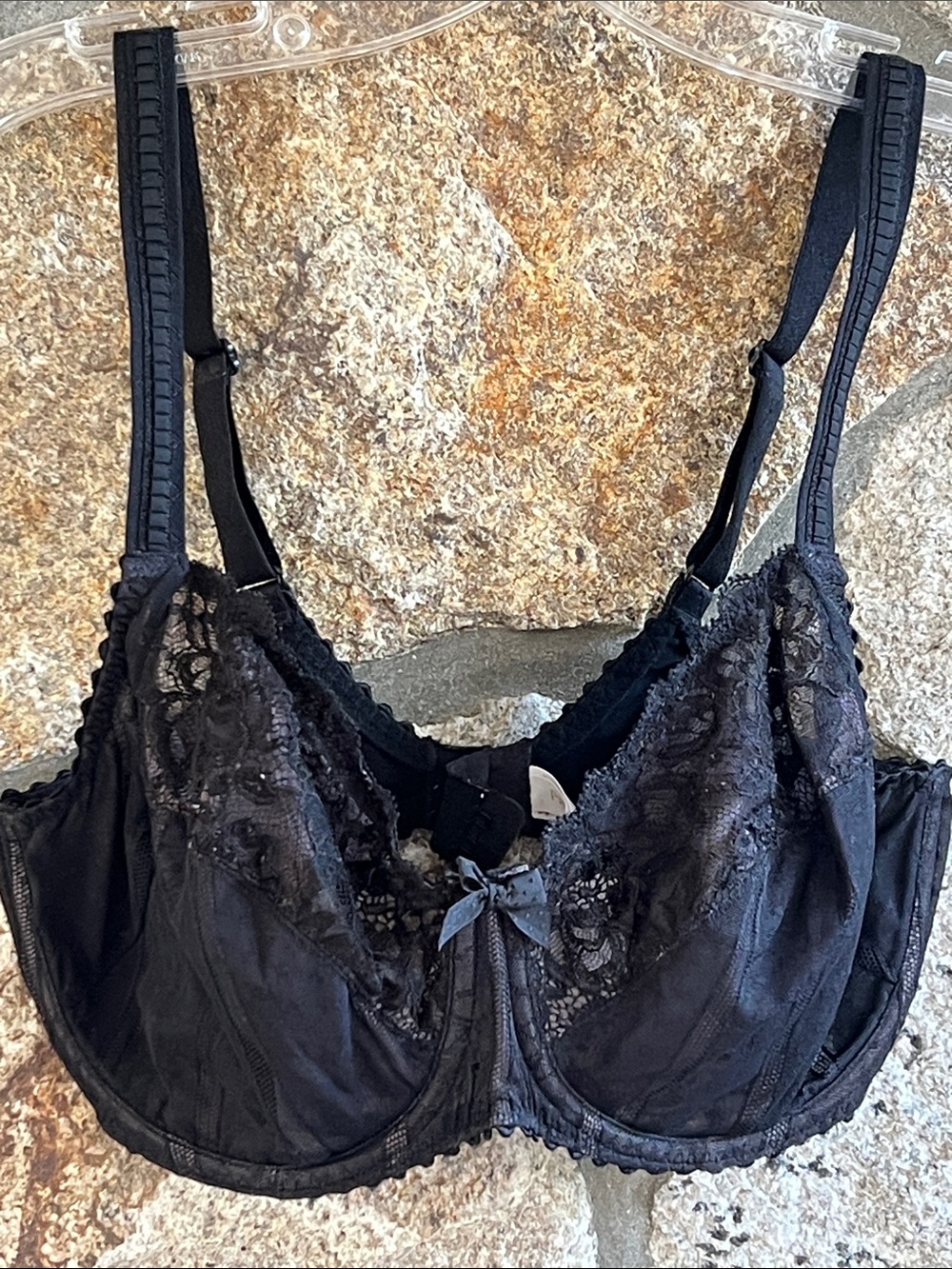 Prima Donna Black Lace Underwire Bra with Bow Accent